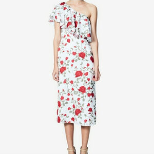 Fame & Partners Aubrieta One Shoulder Floral Dress